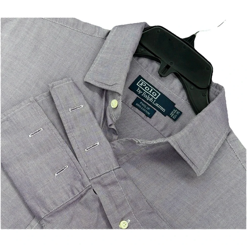 Vintage Polo Ralph Lauren Mens 15 35 Knit Purple Oxford Satin Effect‎